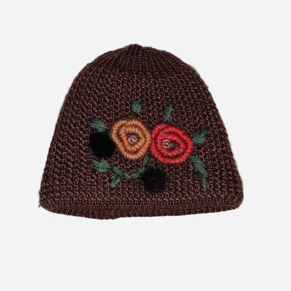 unbranded Accessories - Knitted beanie with flowers